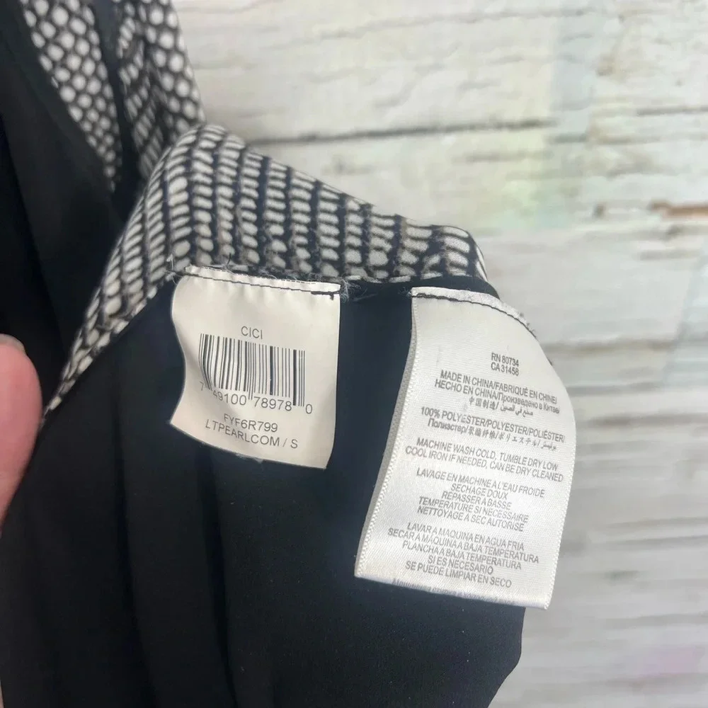 BCBGMAXAZRIA Cici Asymmetrical Colorblock Slip Midi Dress | small - Picture 8 of 8